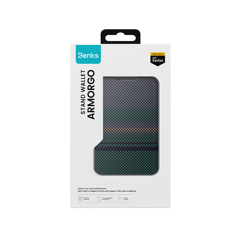 Benks ArmorGo 600D Aramid Fiber Magnetik Standlı Kartlık Benks ArmorGo 600D Aramid Fiber Magnetik Standlı Kartlık